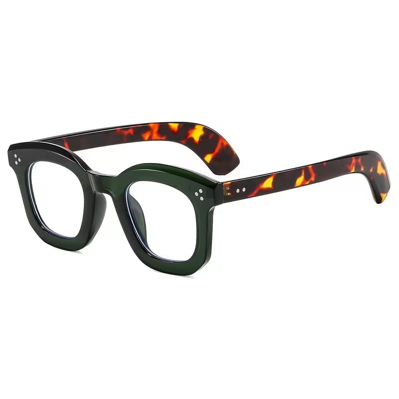 Large Square Retro Eyeglasses for Men and Women | Vintage Clear Lens