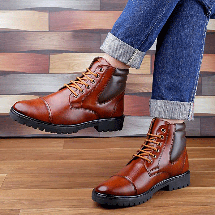 Mens casual lace up boots best sale