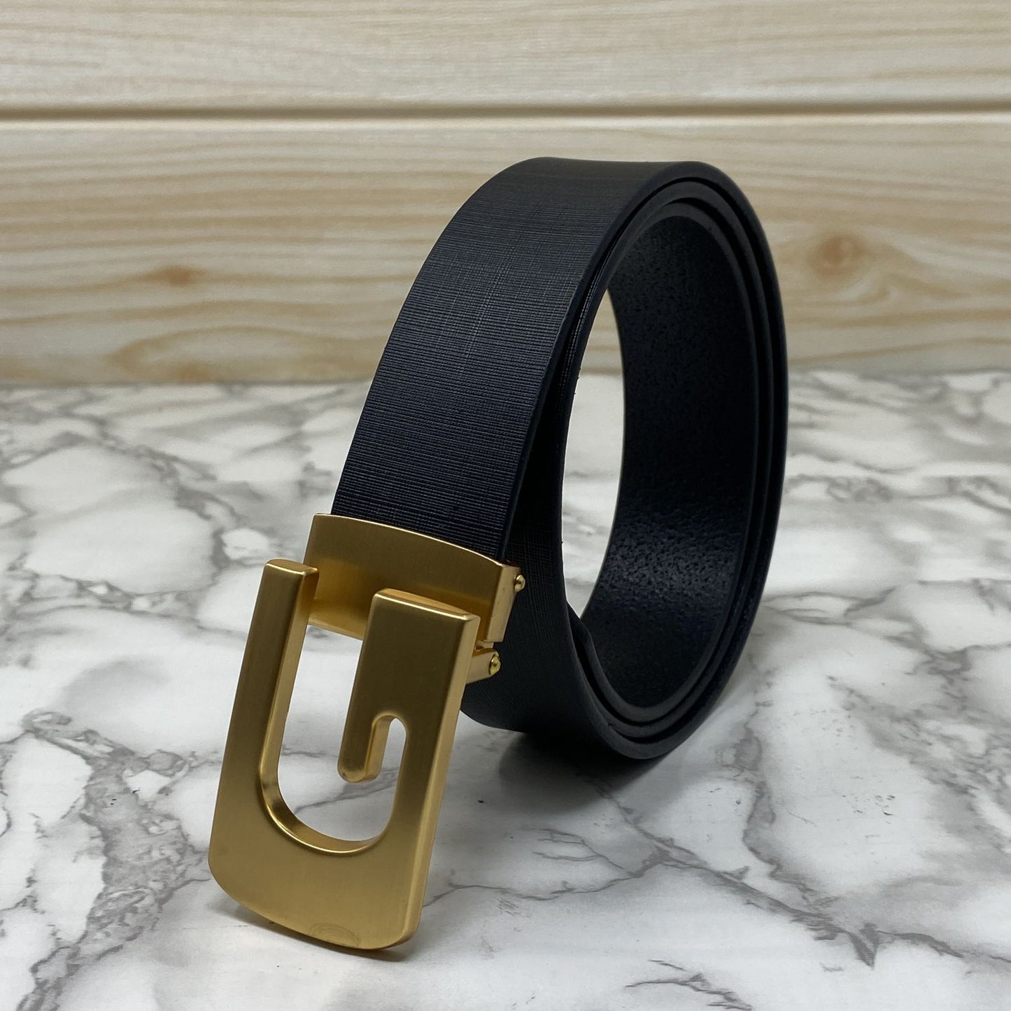 Metal G-Shape Leather Strap Belt-JonasParamount