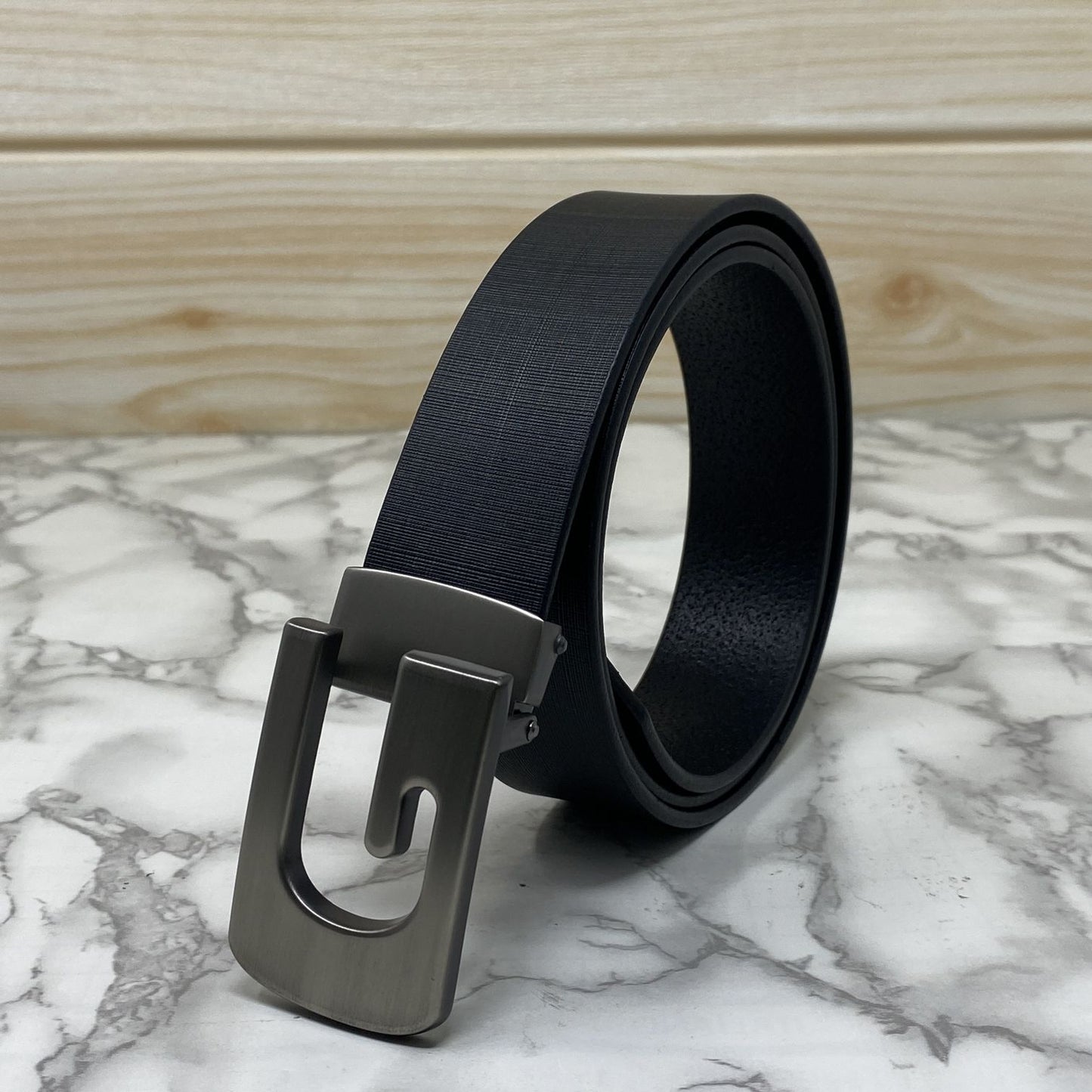Metal G-Shape Leather Strap Belt-JonasParamount