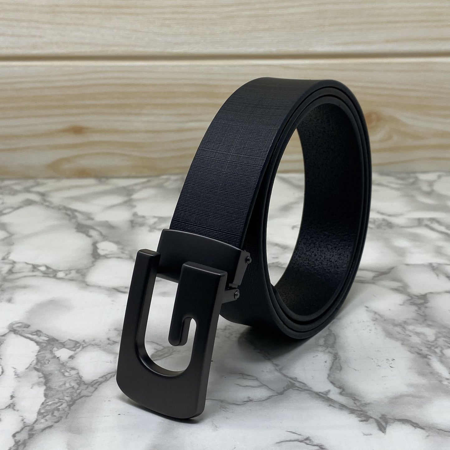 Metal G-Shape Leather Strap Belt-JonasParamount