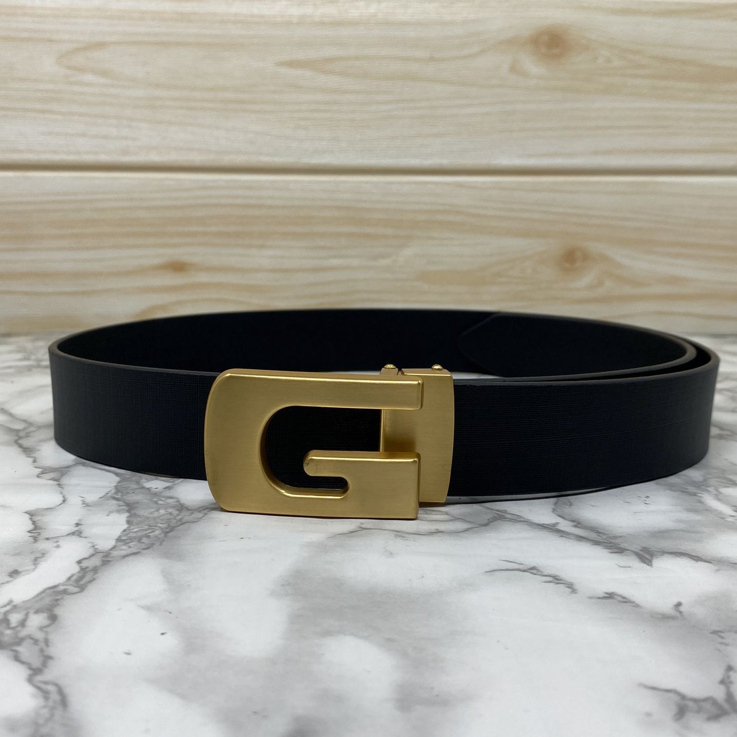 Metal G-Shape Leather Strap Belt-JonasParamount