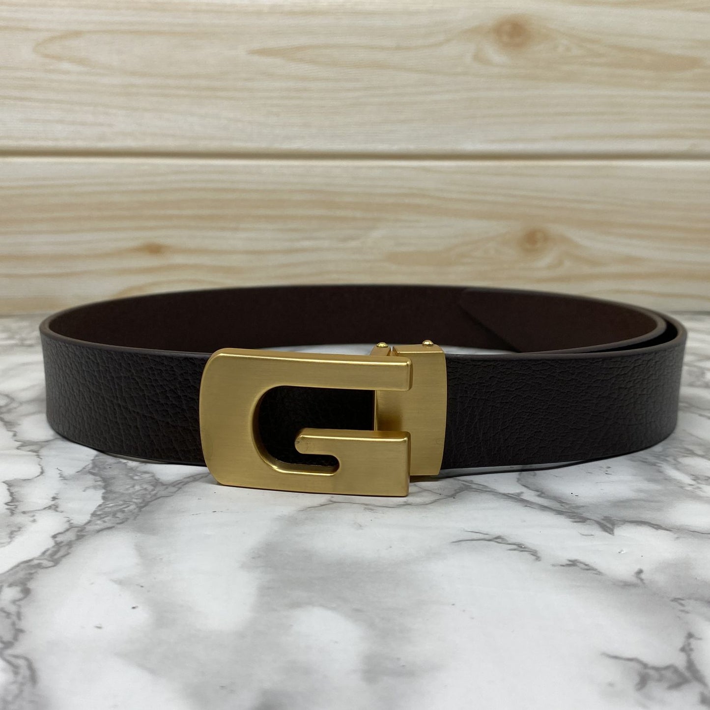 Metal G-Shape Leather Strap Belt-JonasParamount