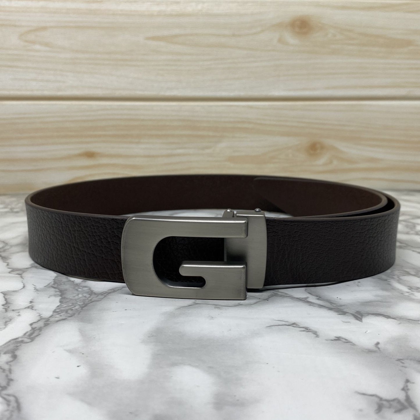 Metal G-Shape Leather Strap Belt-JonasParamount