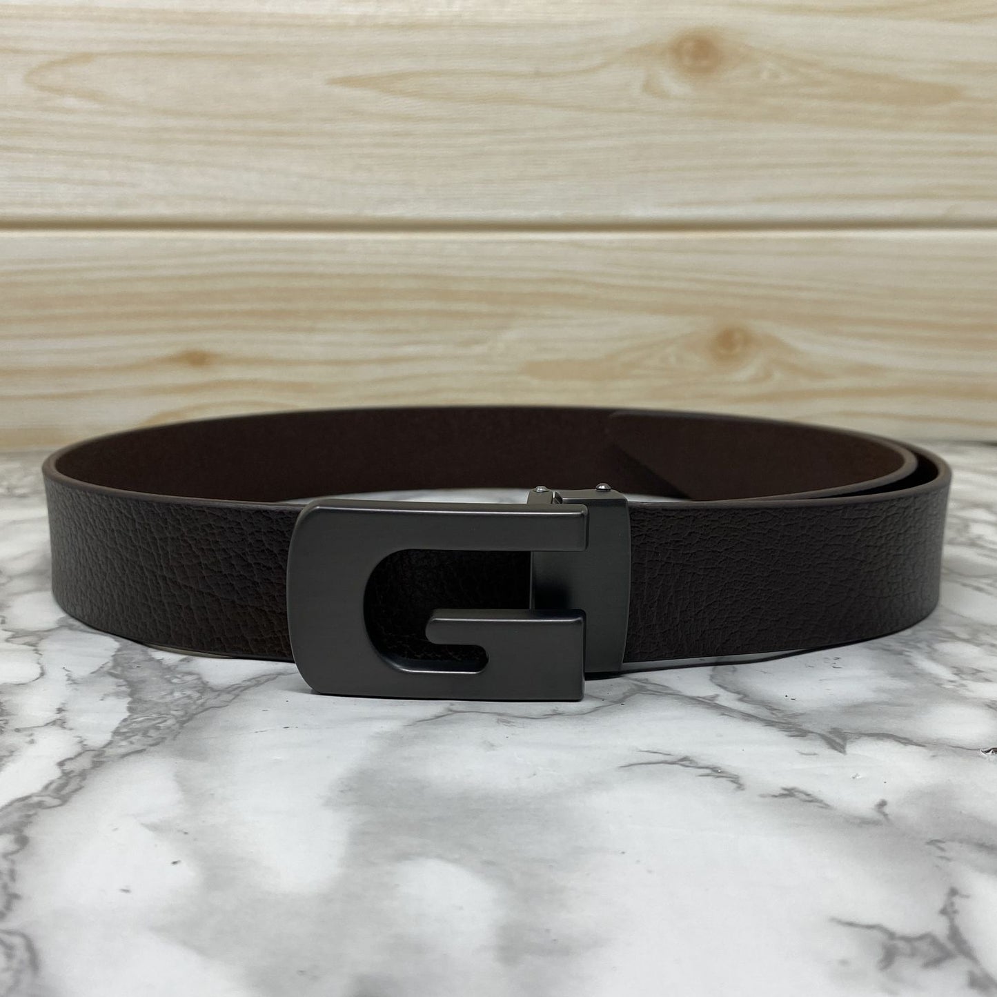 Metal G-Shape Leather Strap Belt-JonasParamount