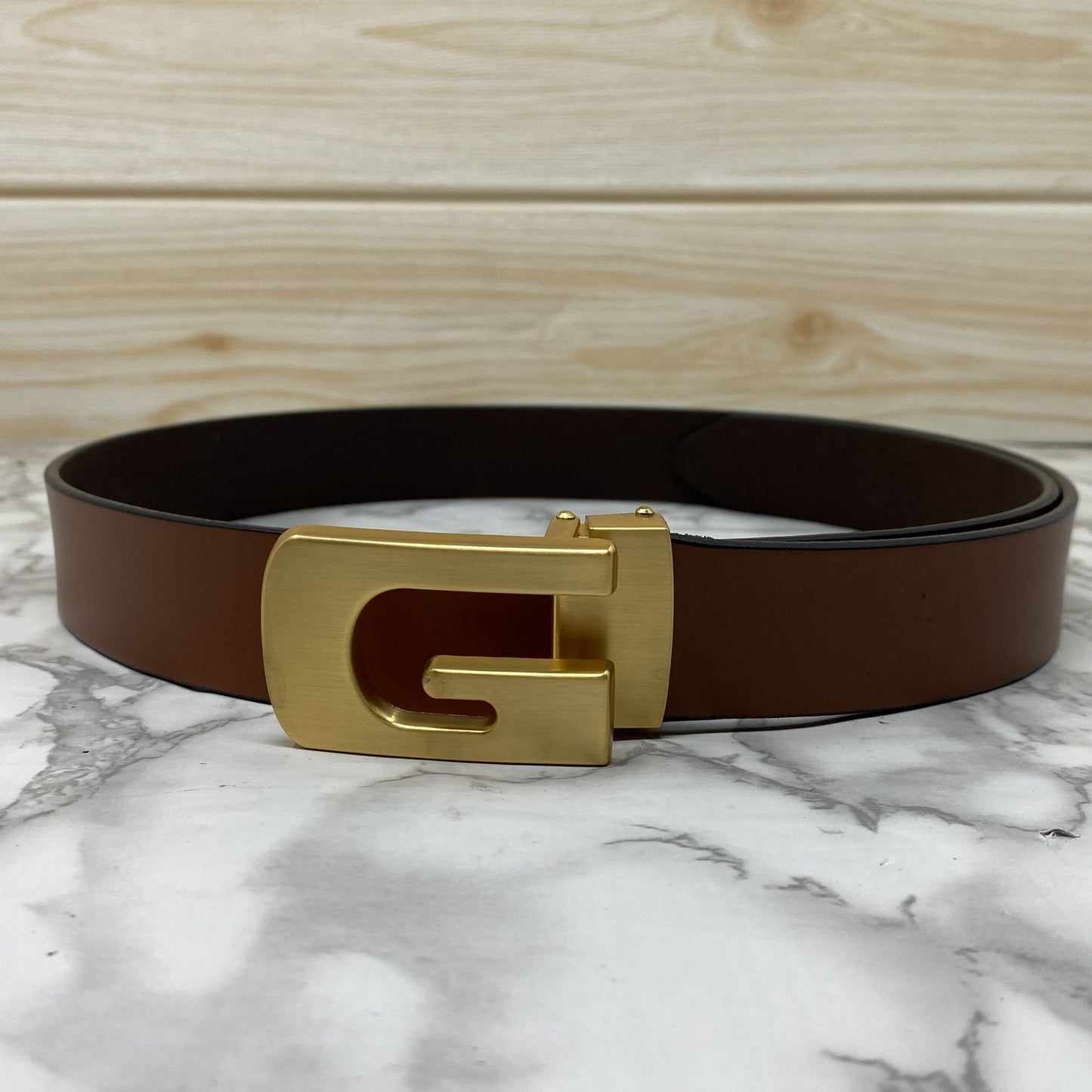 Metal G-Shape Leather Strap Belt-JonasParamount