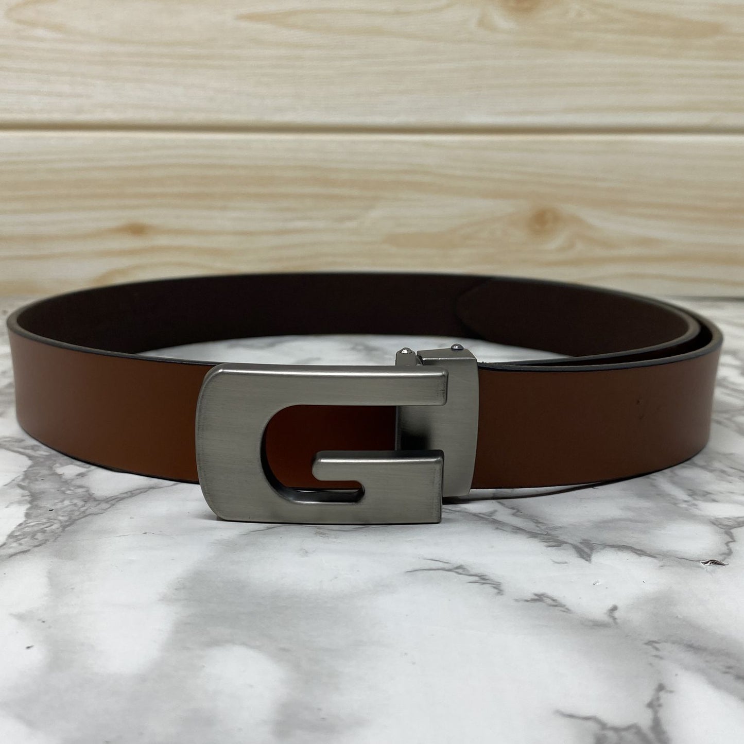 Metal G-Shape Leather Strap Belt-JonasParamount