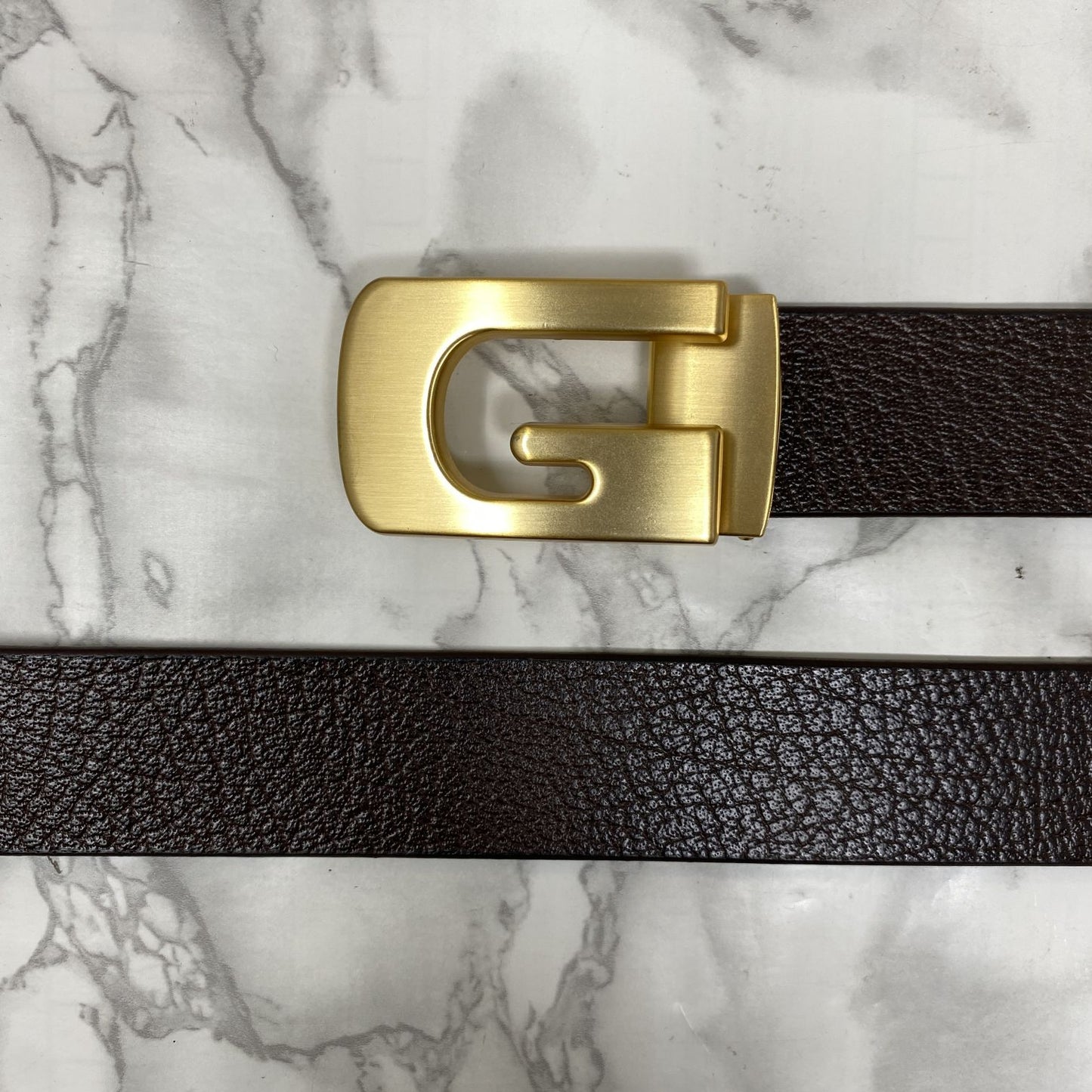Metal G-Shape Leather Strap Belt-JonasParamount