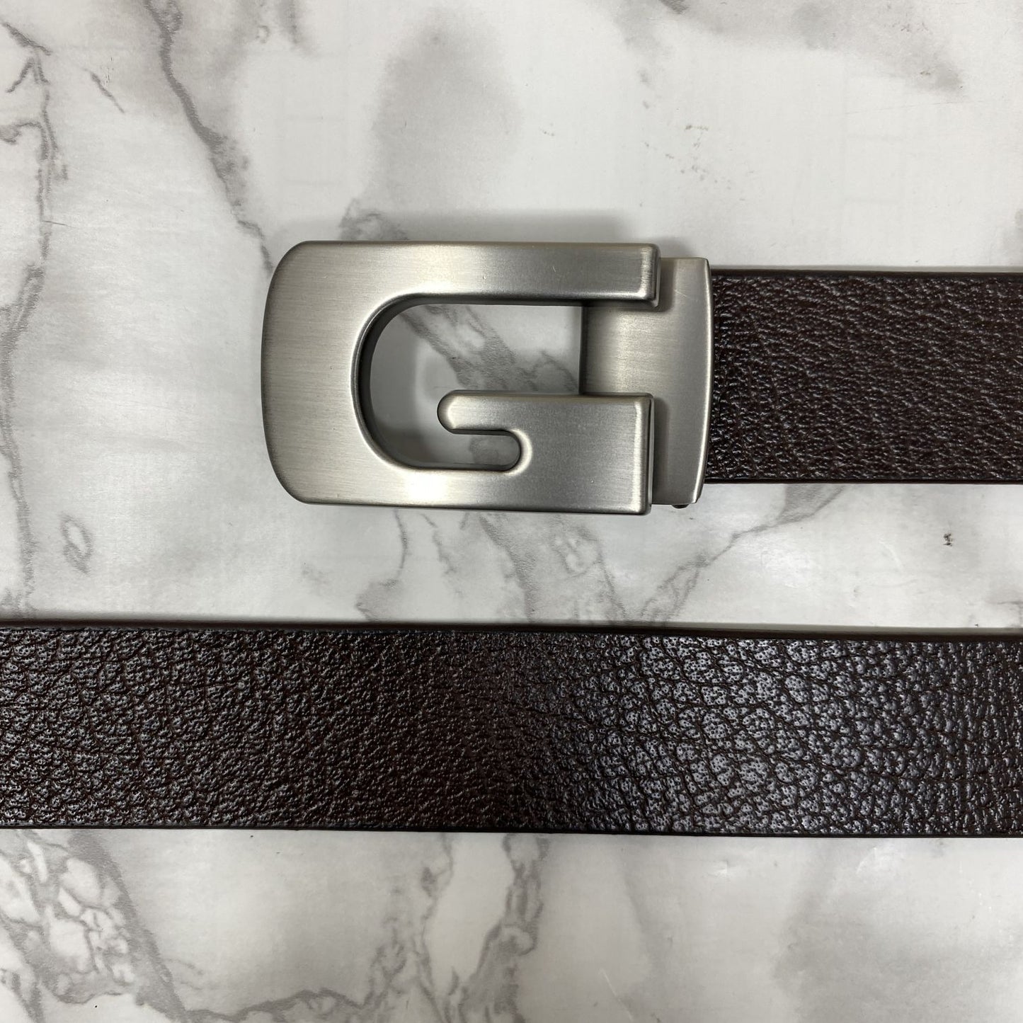 Metal G-Shape Leather Strap Belt-JonasParamount