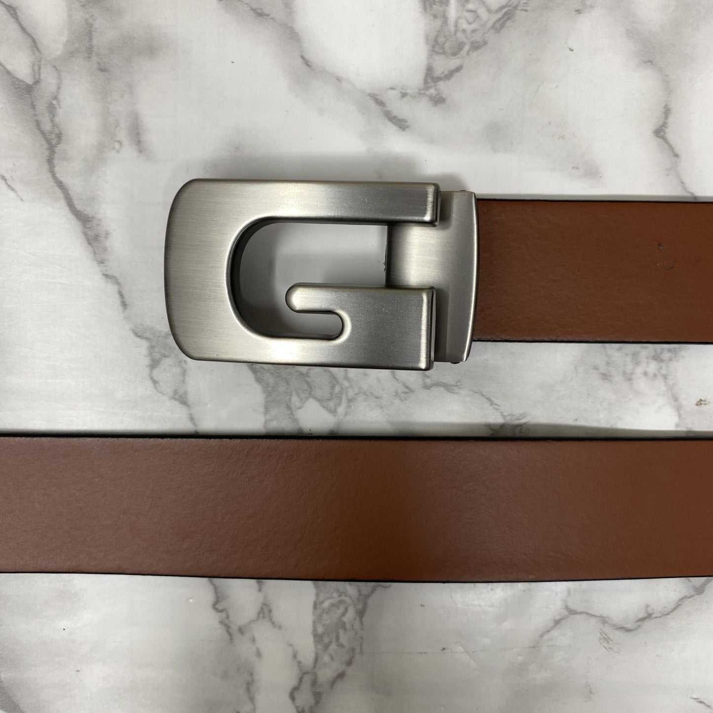 Metal G-Shape Leather Strap Belt-JonasParamount