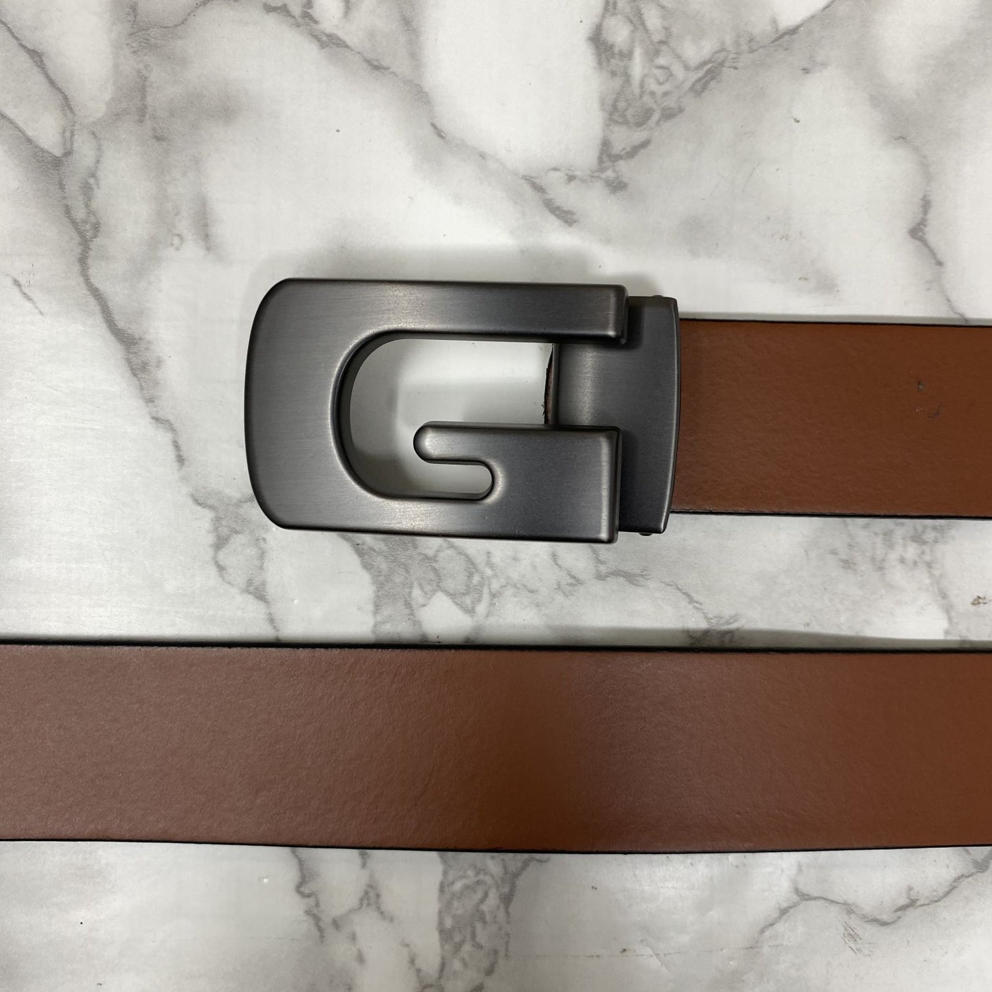 Metal G-Shape Leather Strap Belt-JonasParamount