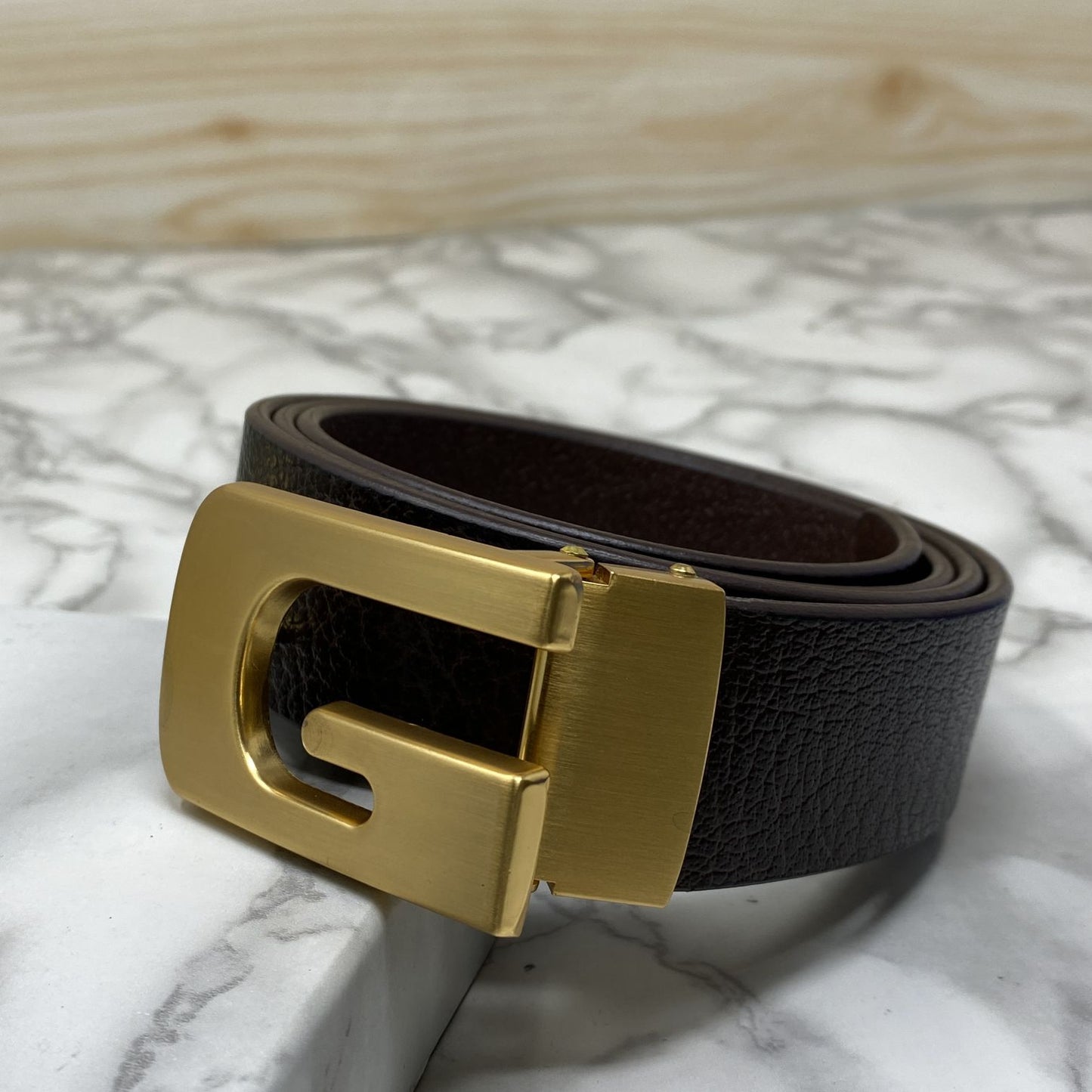 Metal G-Shape Leather Strap Belt-JonasParamount