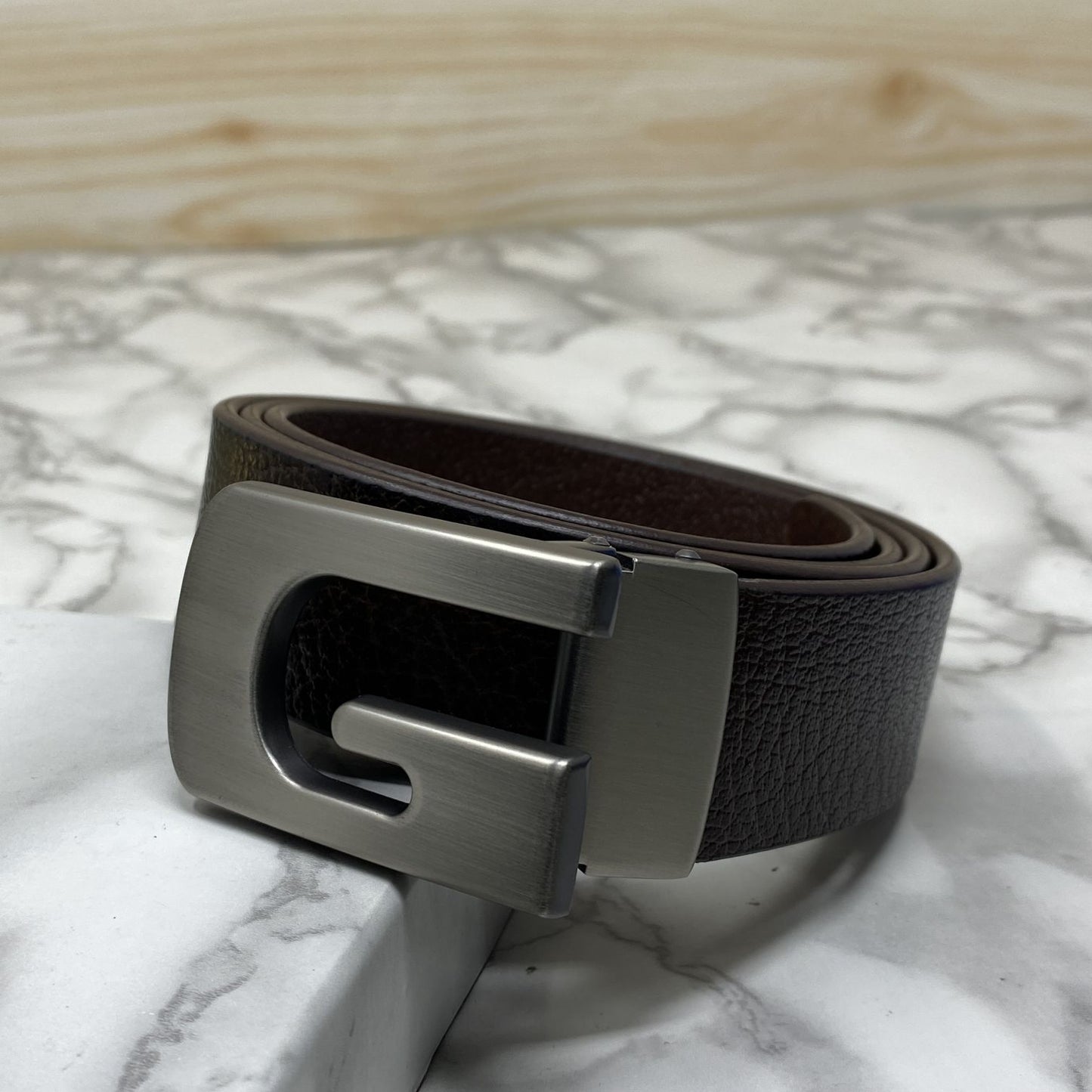 Metal G-Shape Leather Strap Belt-JonasParamount