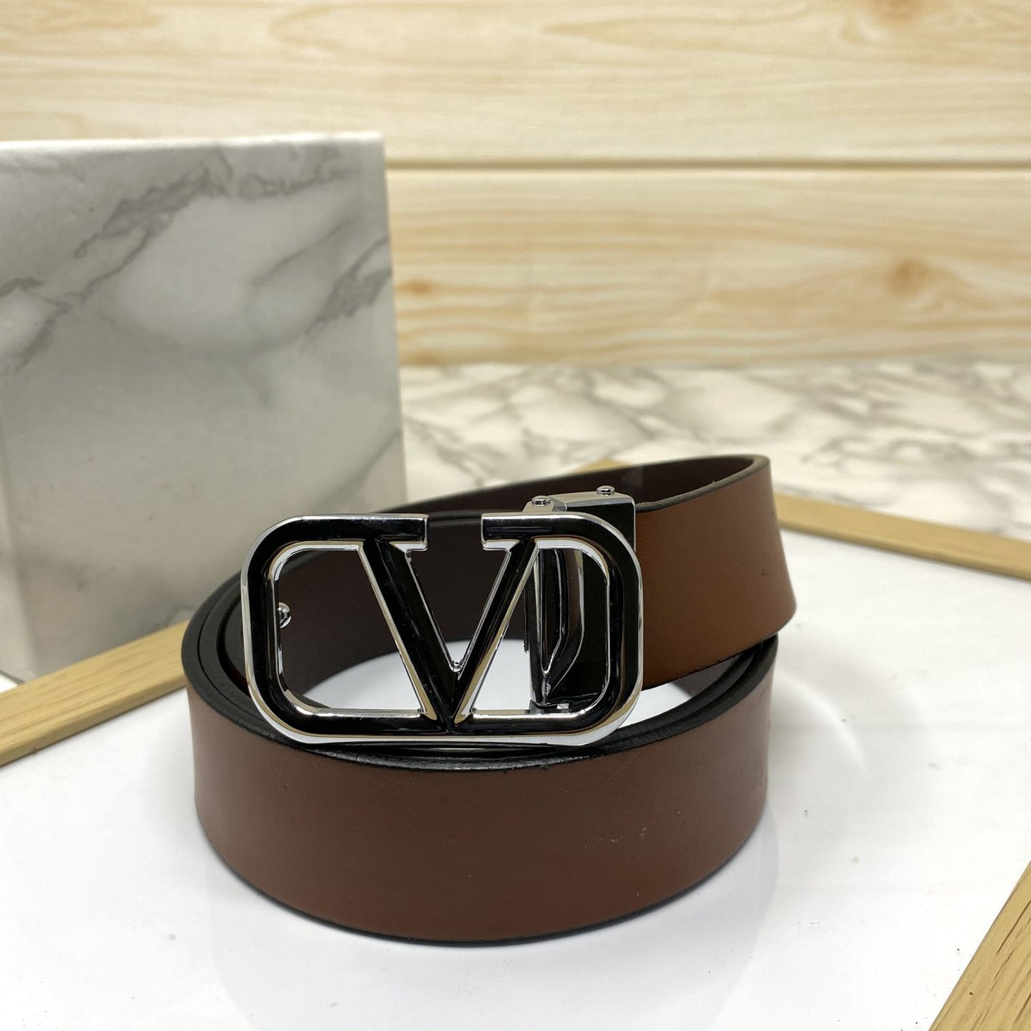 Casual V-Pattern Leather Strap Belt-JonasParamount