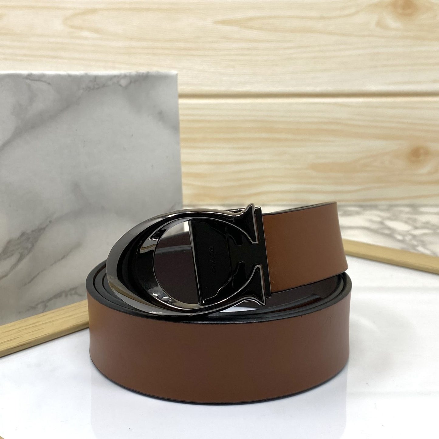 Classy Curve C Design Casual Genuine Leather Belt-Jonasparamount