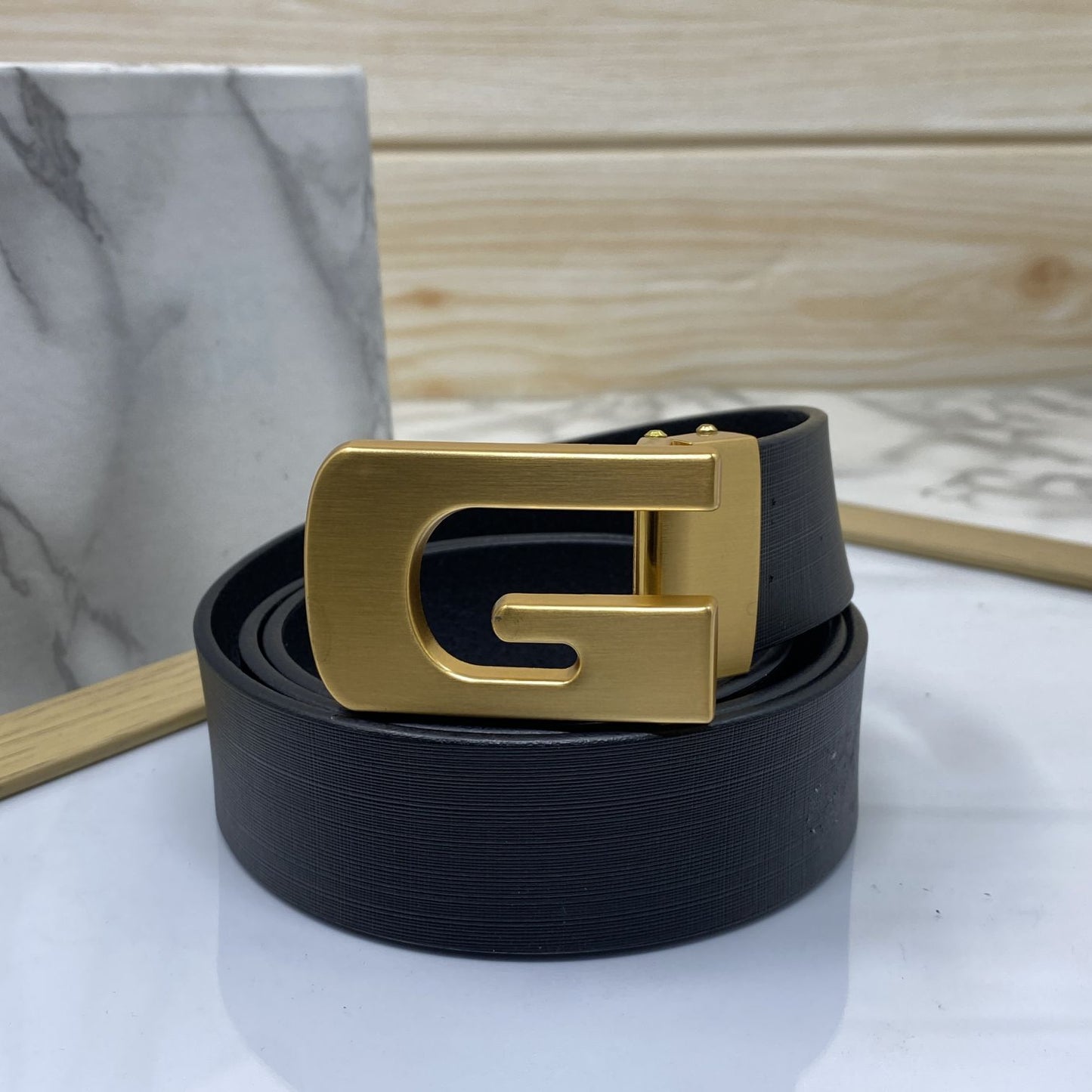 Metal G-Shape Leather Strap Belt-JonasParamount