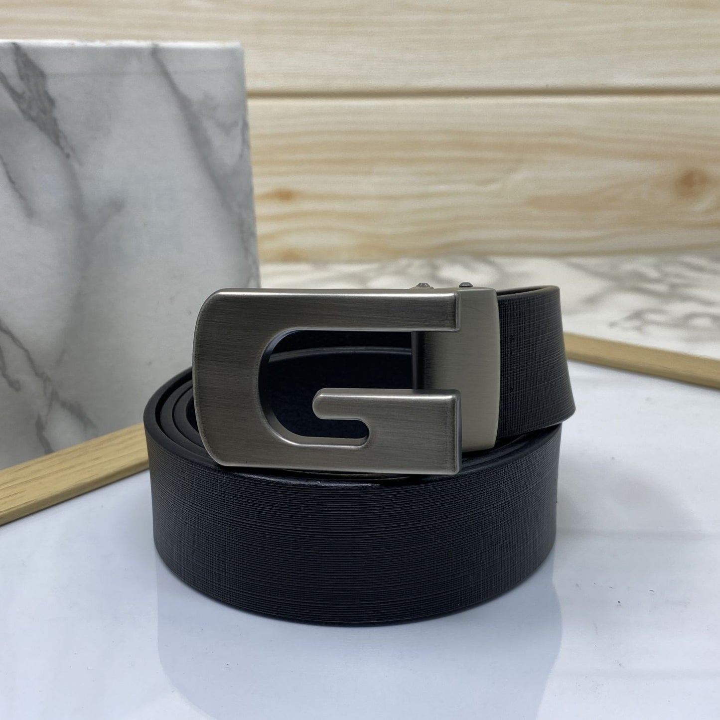 Metal G-Shape Leather Strap Belt-JonasParamount