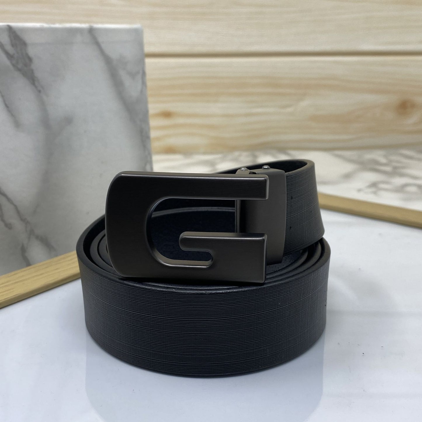 Metal G-Shape Leather Strap Belt-JonasParamount