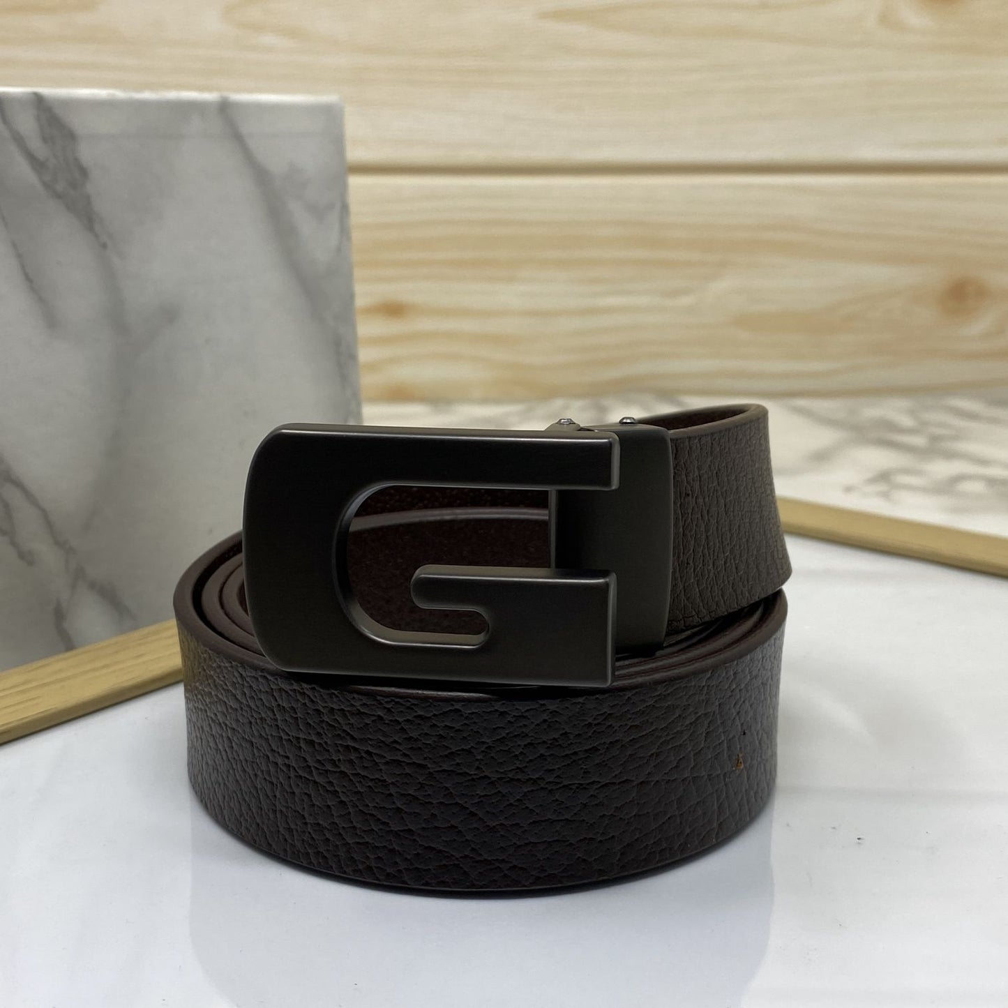 Metal G-Shape Leather Strap Belt-JonasParamount