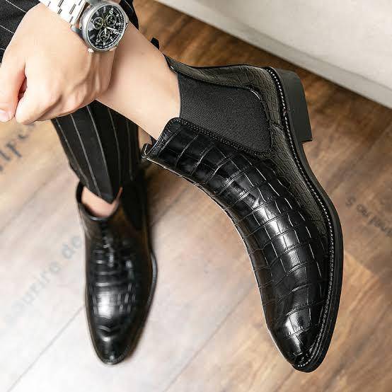 Stylish Croco Italian Casual And Party Wear Boots For Men's -JonasParamount