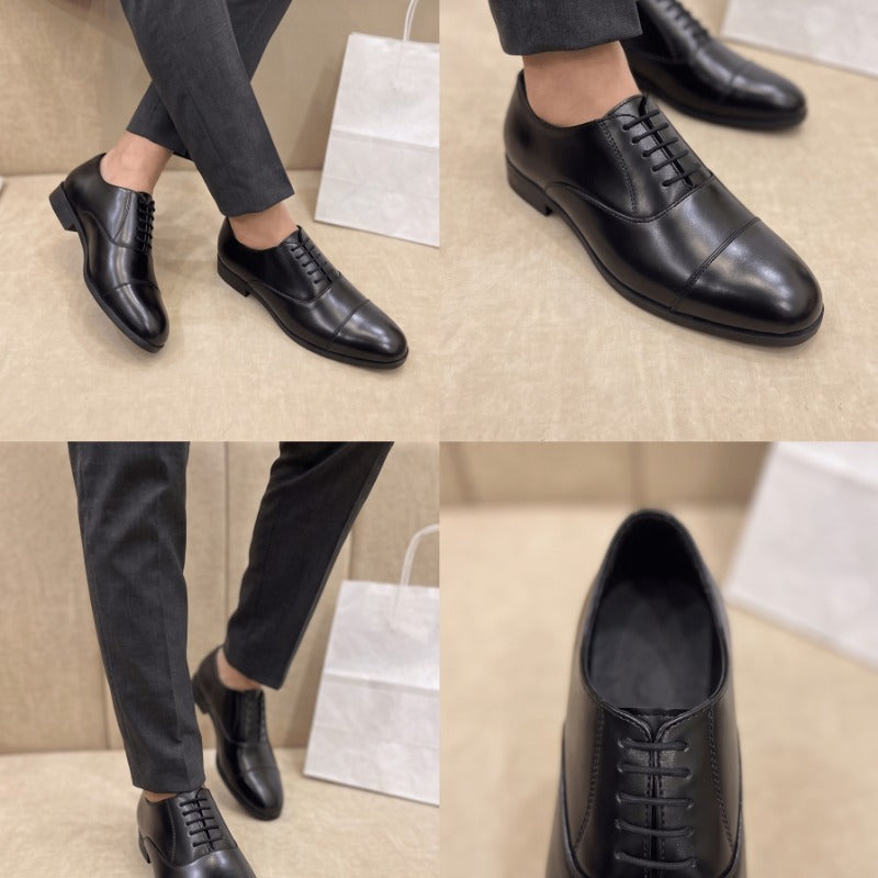 Men's Premium Black Cap Toe Formal Shoes