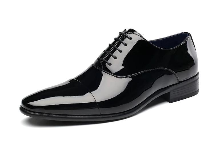 New Mens Wear Shiny Black Premium Design Quality Oxford Formal Shoes-JonasParamount