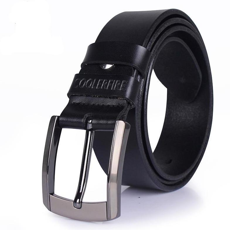 Trendy Sqaure Genuine Leather Needle Buckle Belt For Men-JonasParamount