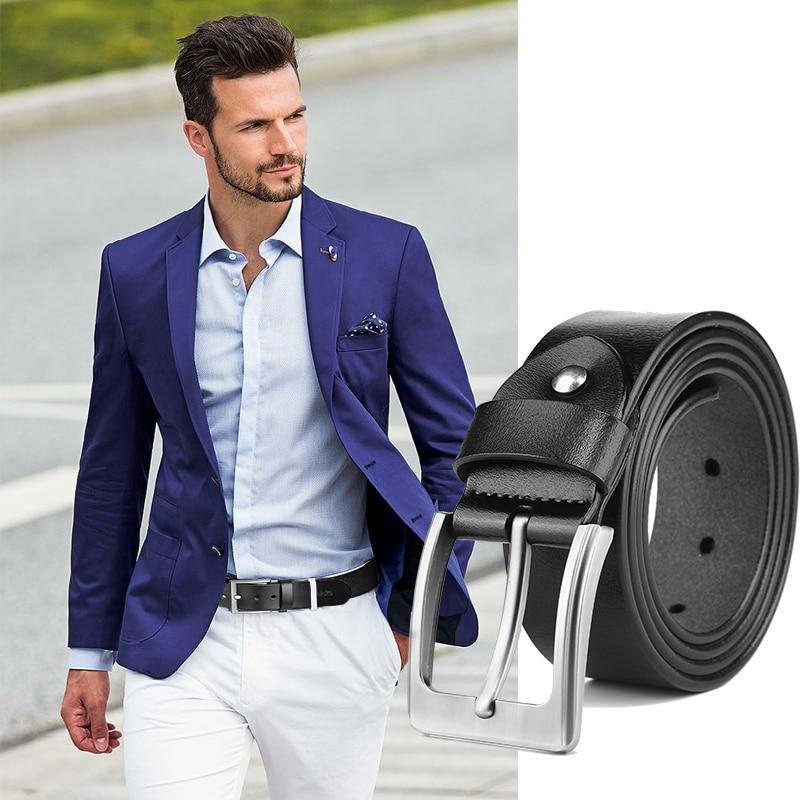 New Brand designer belts men high-quality genuine leather belt man- FunkyTradition Coffee