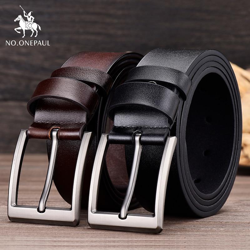 Premium Quality Pin Buckle Genuine Leather Belt For Men- JonasParamount - Coffee