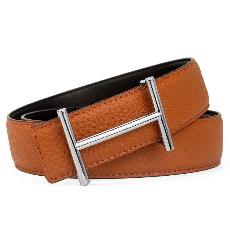 Stylish H-Pattern Leather Strap Belt For Men-JonasParamount