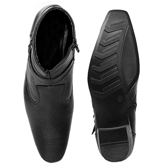 Height Increasing Synthetic Material Strap Boot For Men's-JonasParamount