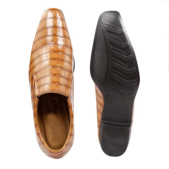 Crocodile Style Height Increasing Faux Leather Material Casual,Loafer and Moccasins Shoes-JonasParamount