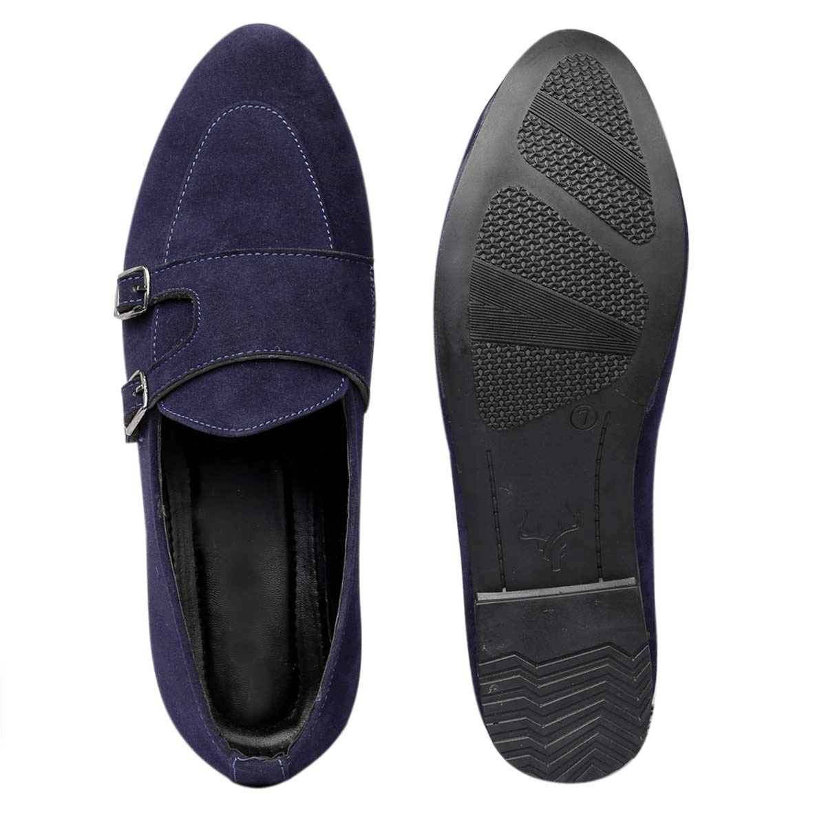 Stylish Double Monk Suede Material Slip On Shoes For Men's-JonasParamount