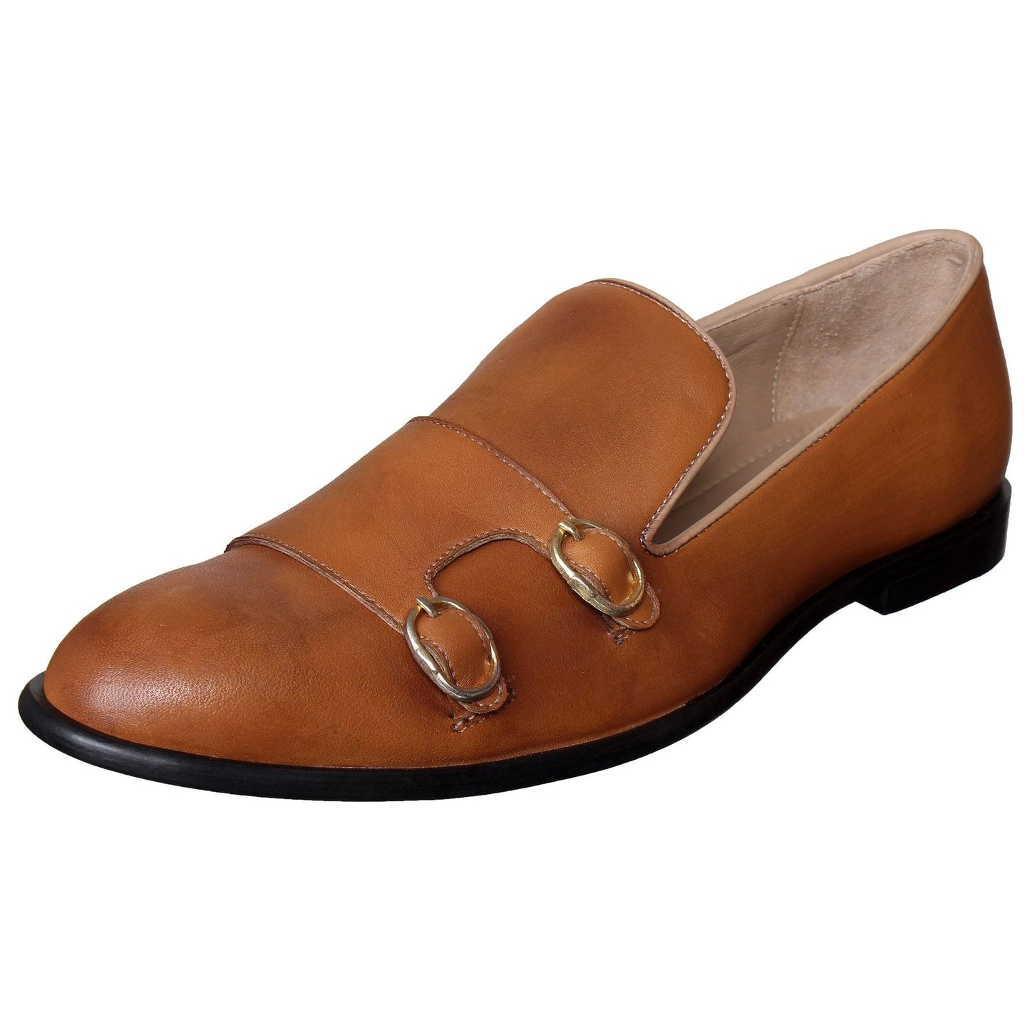 Tan Monk Strap Slipons For Men-JonasParamount