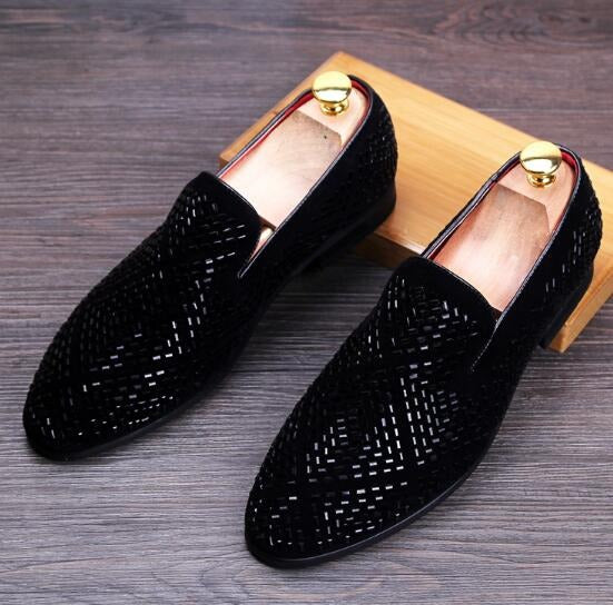 Black Diamond Rhinestones Designer Loafers,Wedding,Party Wear Slip