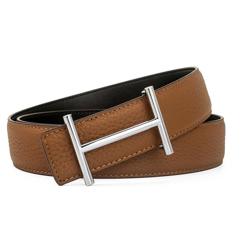 Stylish H-Pattern Leather Strap Belt For Men-JonasParamount