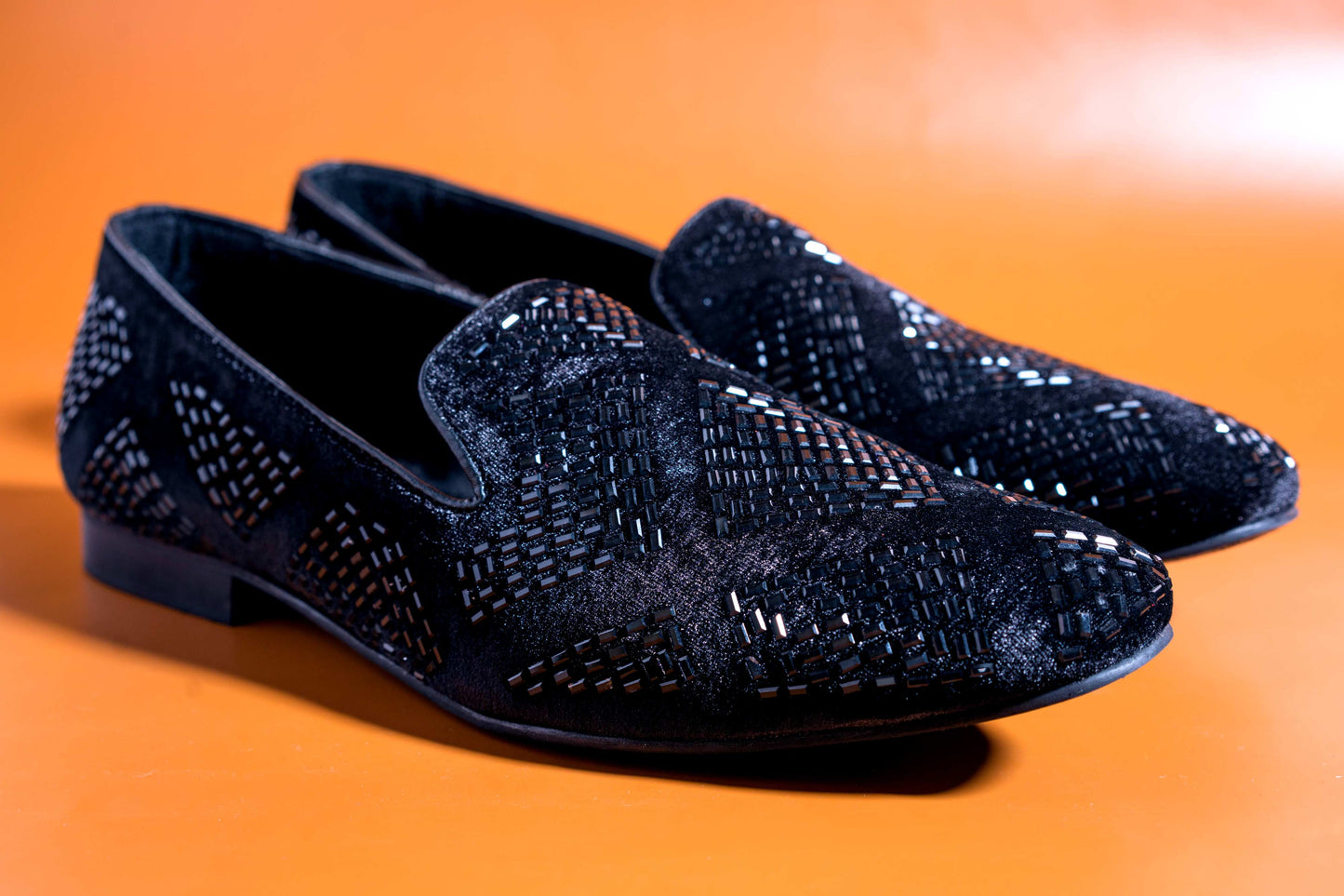 Stylish Black Studded Moccasins Men's Fashion Wedding Rivet Leather High Quality Slip On Flat Loafer-Jonas Paramount