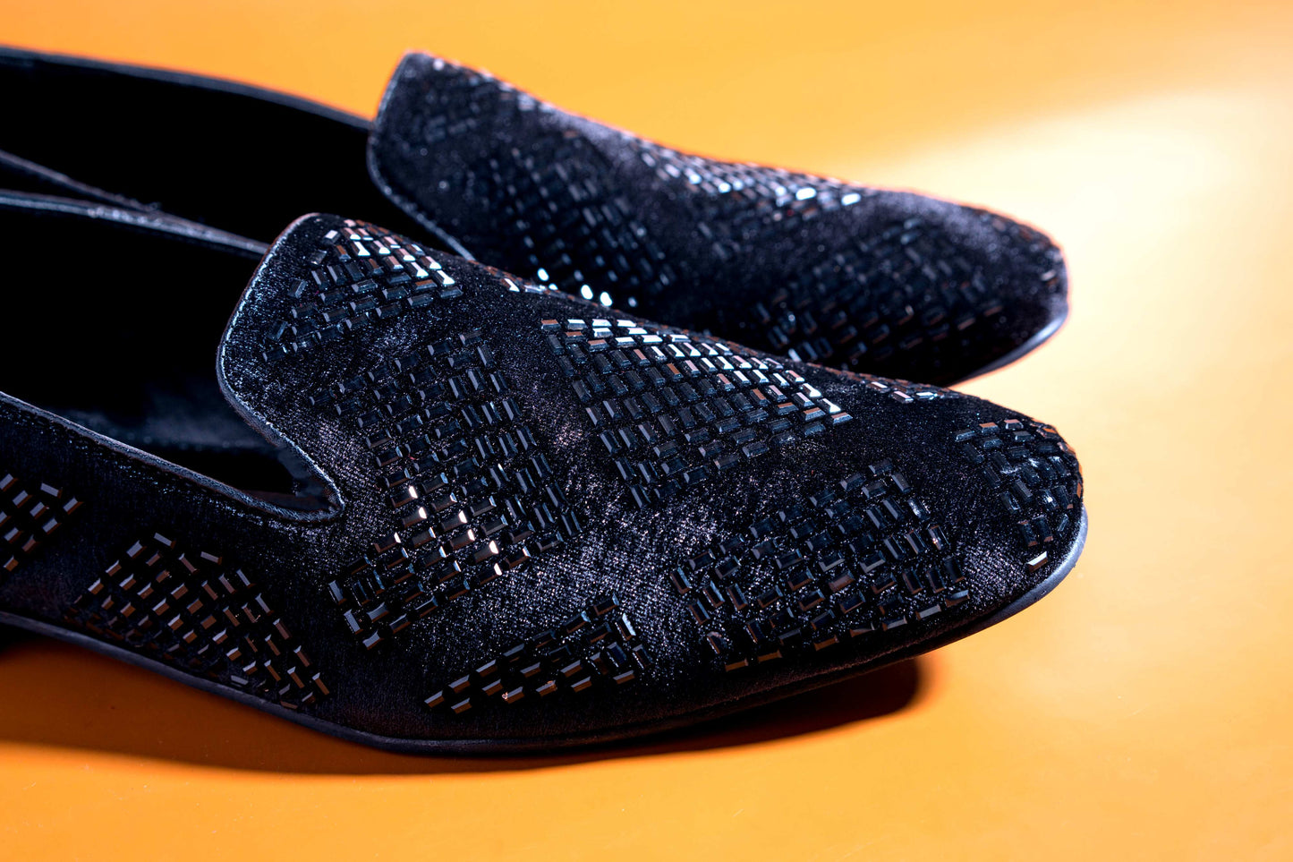 Stylish Black Studded Moccasins Men's Fashion Wedding Rivet Leather High Quality Slip On Flat Loafer-Jonas Paramount