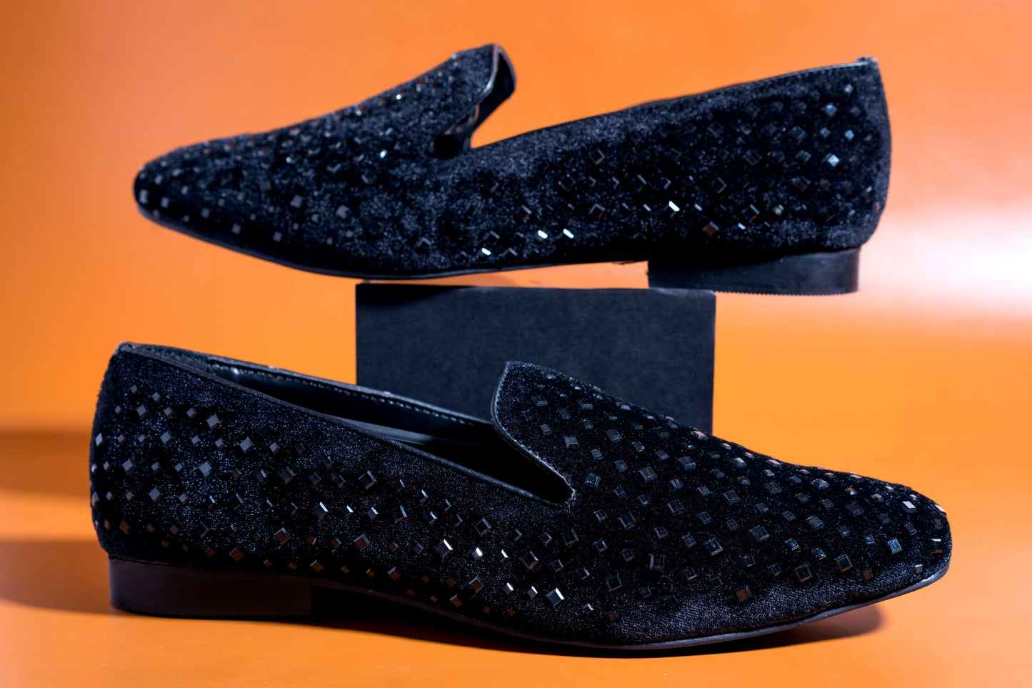 New Fashion Black Premium Studded Moccasins Casual And Party Wear Suede Shoes For Men-JonasParamount