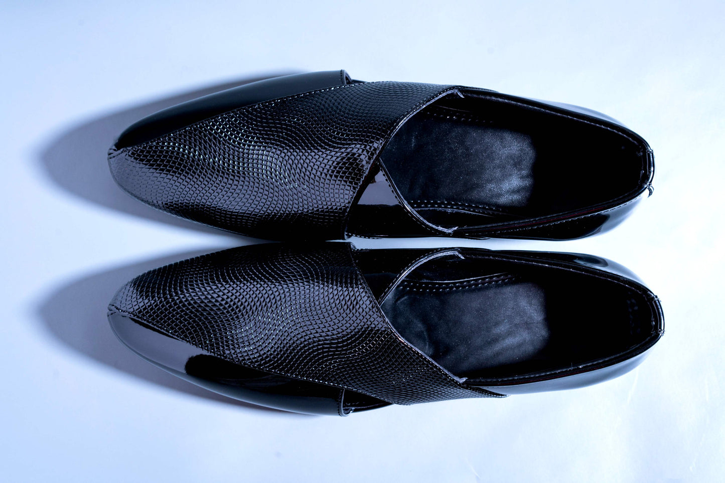Classic Patent Black Slip Ons With Tassels For Men-JonasParamount