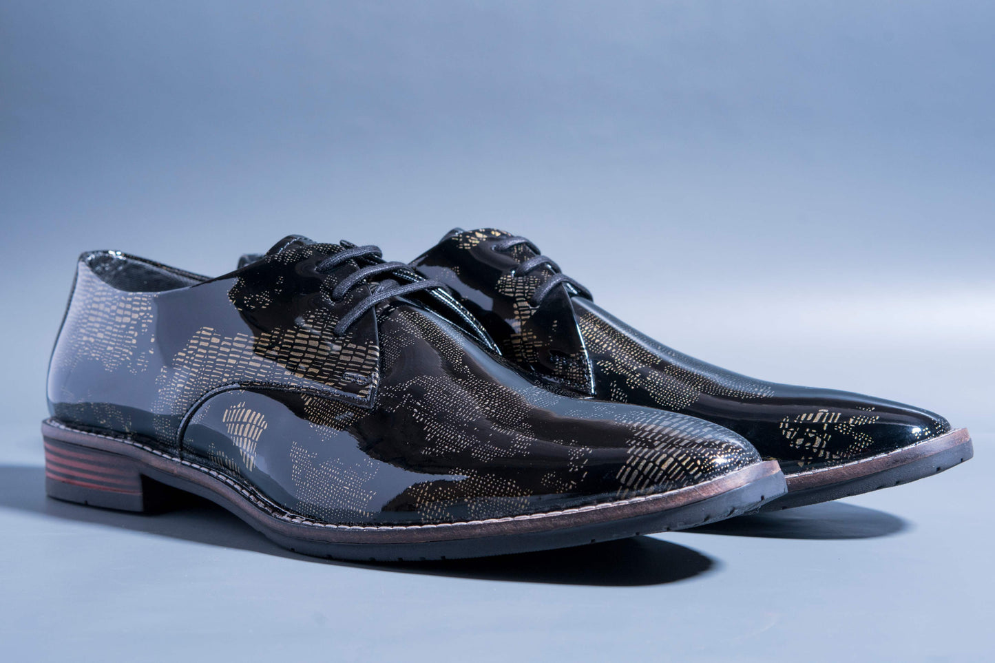 New Men's Wear Shiny Golden World Map Pattern Premium Design Quality Casual And Party Shoes -JonasParamount