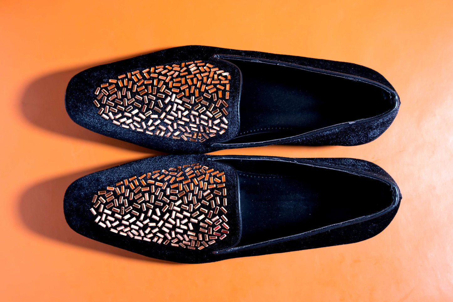 Fashion Wedding Rivet Leather Golden Moccasins For Men High Quality Slip On Flats Loafer-JonasParamount