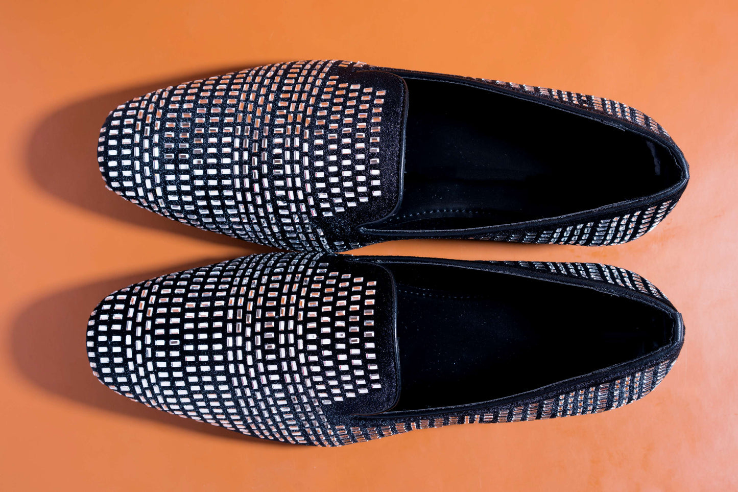 Stylish Men's Fashion Wedding Imported Studded Silver Moccasins High Quality Slip On Flat Loafer-JonasParamount