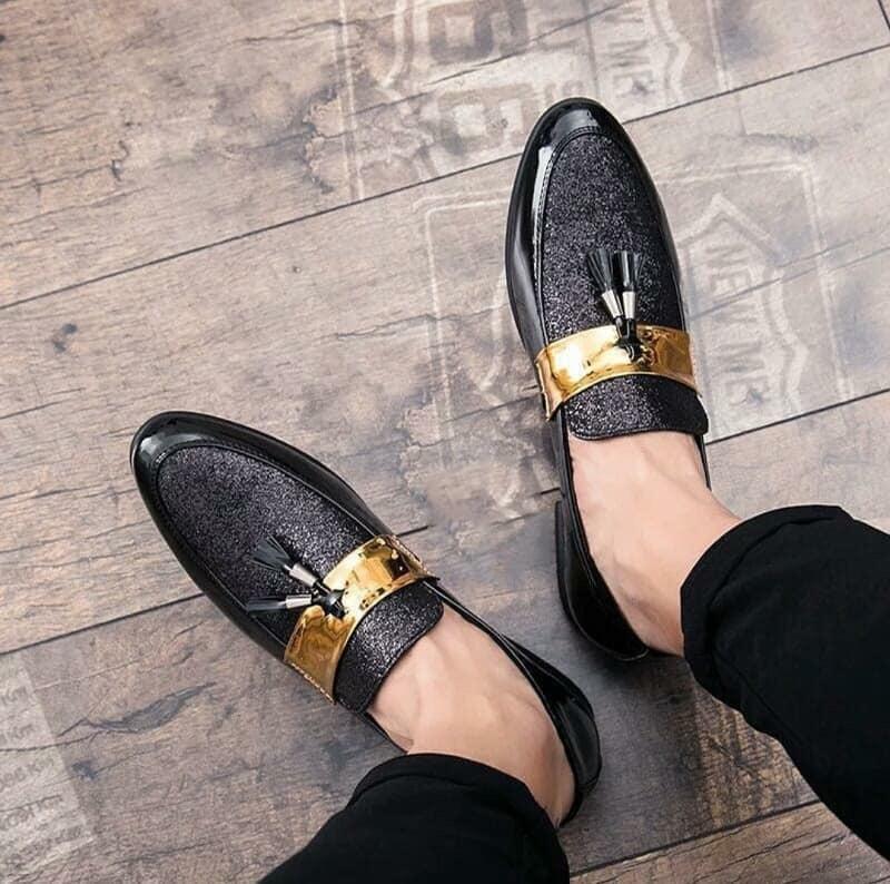 Stylish Wear Men Shiny Black Color Outdoor Formal And Party Casual Ethnic Loafer-JonasParamount