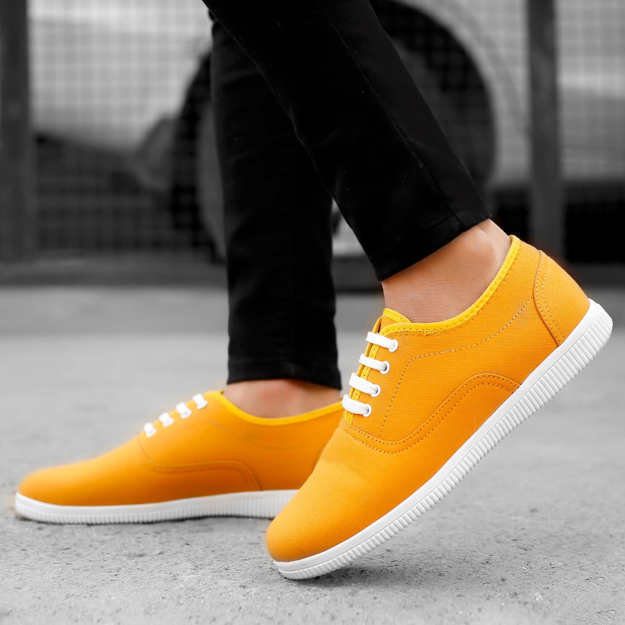 Yellow canvas 2025 shoes mens