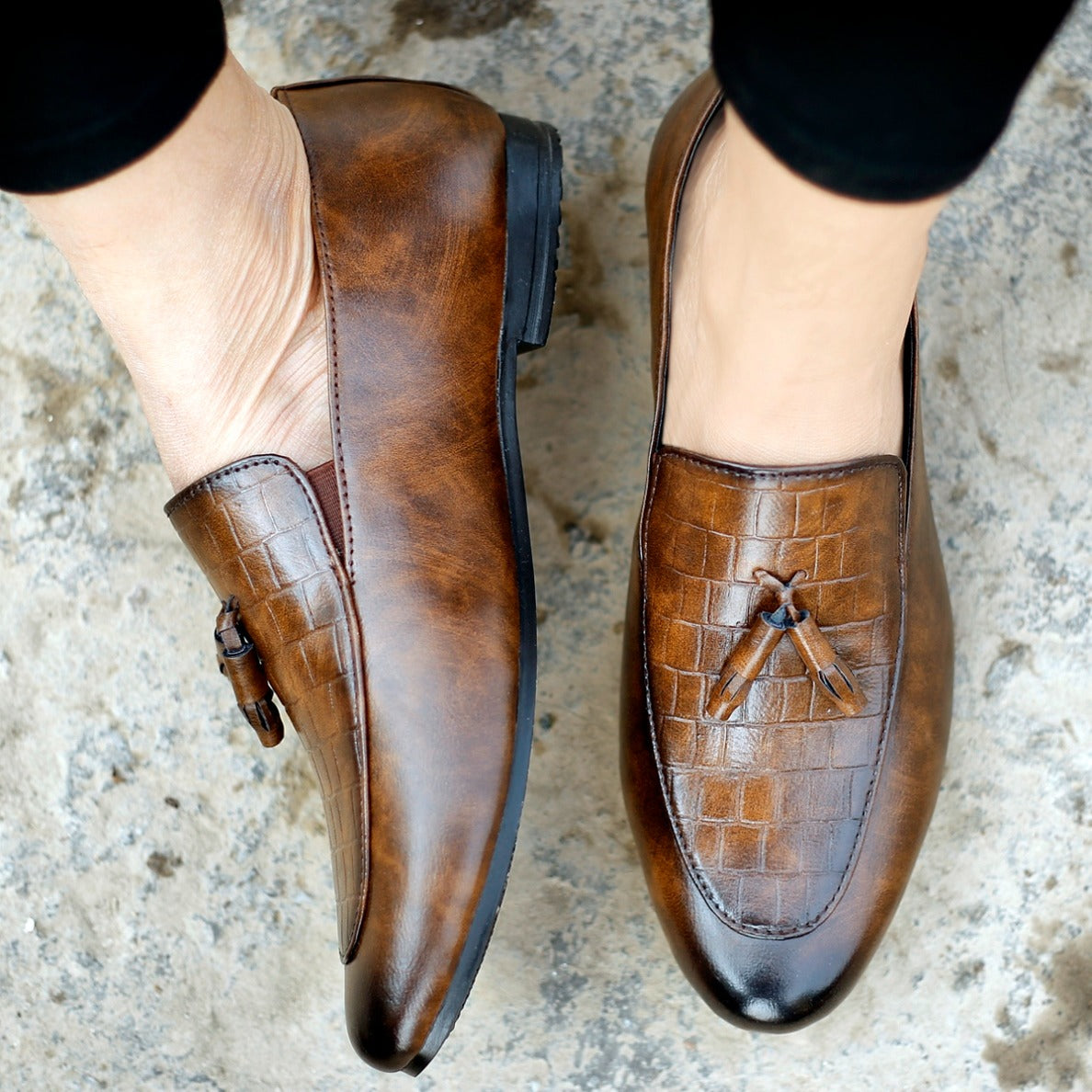 Basic Design Casual Pu Leather Tassel Loafer & Moccasins Shoes For Men's-JonasParamount