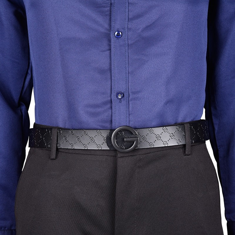 Casual Fashion G Letter buckle High Quality Smooth buckle Belt For Men-JonasParamount