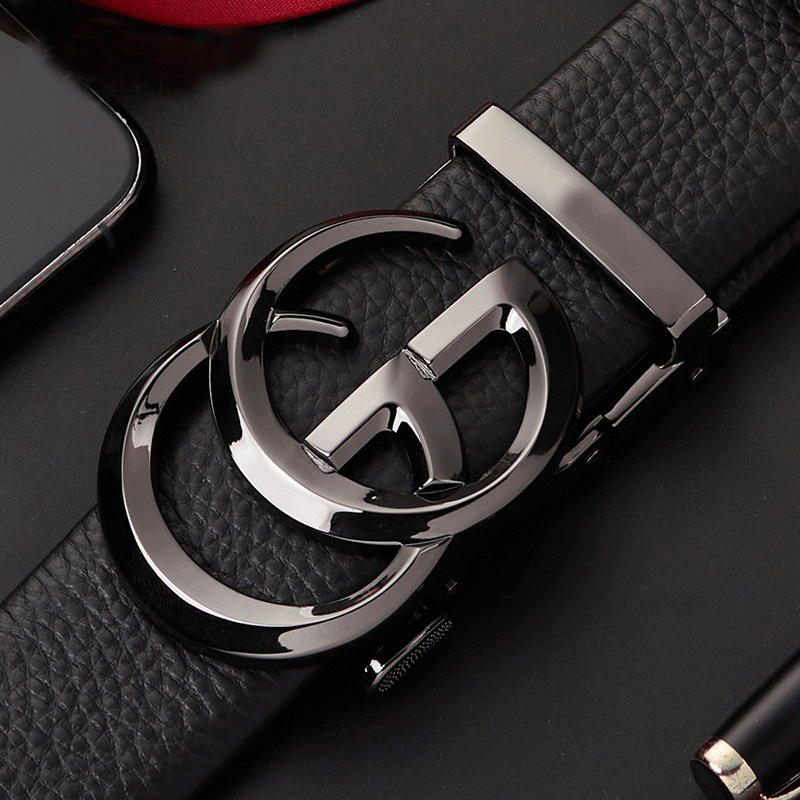 Luxury Brand Designer Belt With G-type Metal Automatic Buckle For Men's-JonasParamount