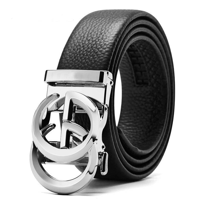 Luxury Brand Designer Belt With G-type Metal Automatic Buckle For Men's-JonasParamount