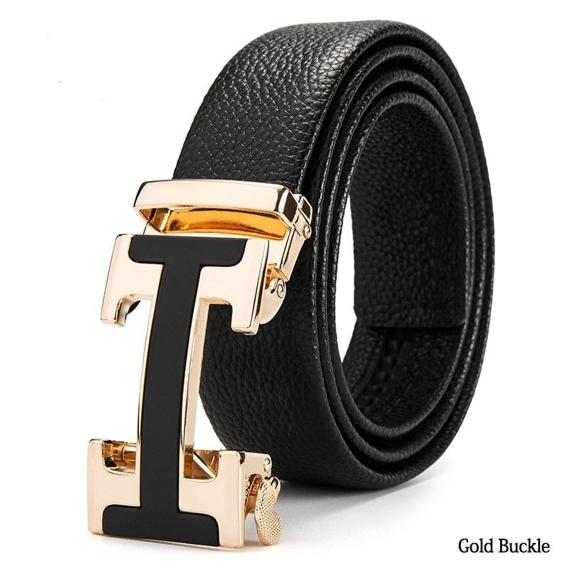 Designer H Pattern Leather Strap Belt Luxury Brand For Men